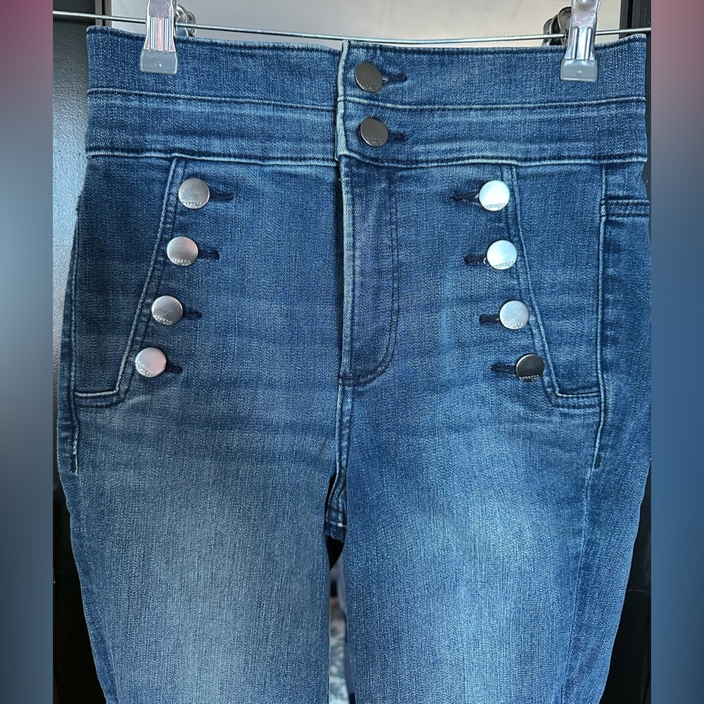 Express. Size 2L Women's Blue ankle leggings. Super high rise